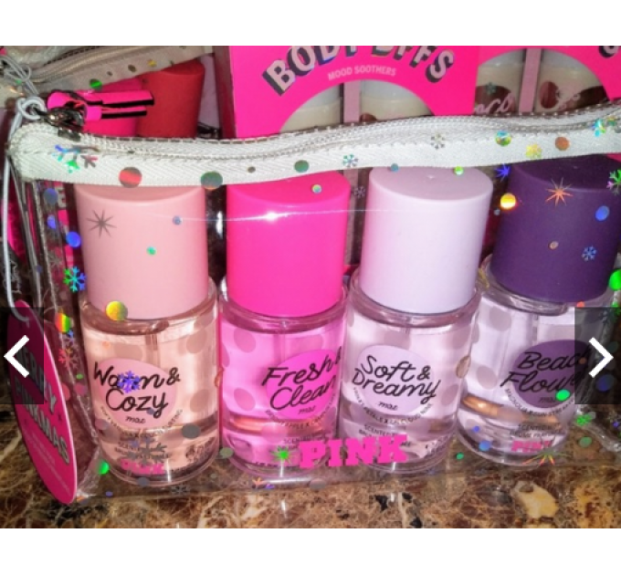 Набор парфюмированных спреев Victoria's Secret Pink Gift Set 4 Body Mist Spray, 4 шт. в наборе